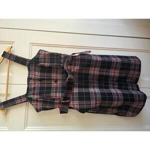 mySTYLE Plaid Button-Front Dress with Belt